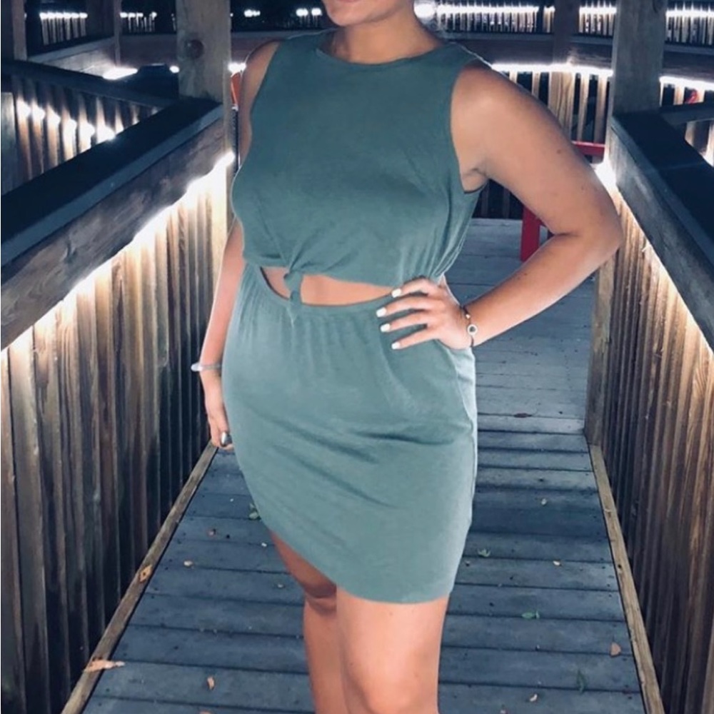 Aerie cutout tie front dress